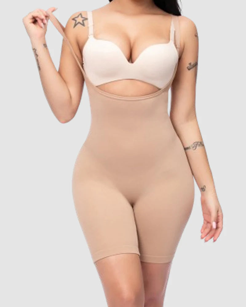 Seamless Tummy Control Faja Thin Slimmer Adjustable Shoulder Strap Bodysuits Shapewear