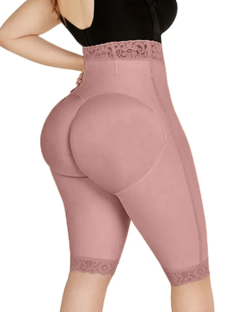 Double Compression High-Waisted Butt Lifting Shorts Knee Short