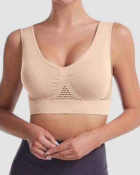 Women's Hollow Out Anti-Sagging High Support Sports Bra Breathable Yoga Top Bras