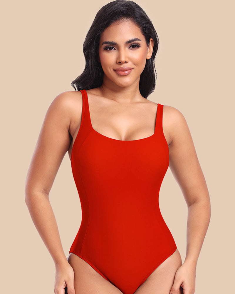 Sexy One-piece Back Lace up Swimsuit Shaping Swimming Costume