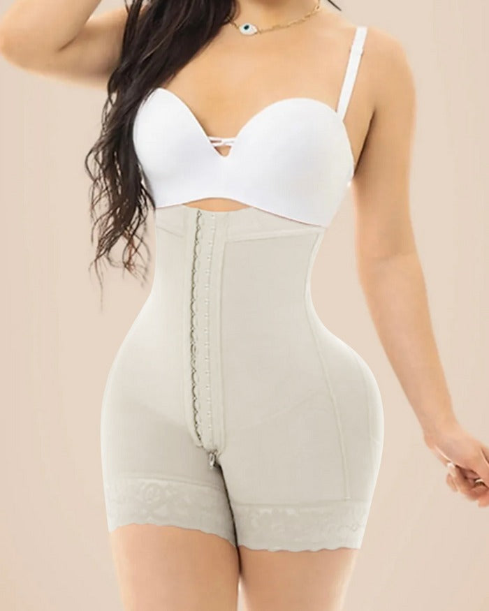 Detachable Strap High Rise Butt Enhancing Hook and Eye Body Shaper Shorts