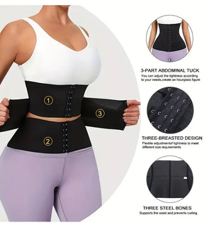 Waist Trainer Corset Double Belt Breathable Belly Slimming Workout Adjustable Fajas Girdle