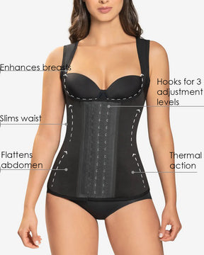 Women Hourglass Vest  Tummy Control Waist Trainer Corset With Hook and Eye