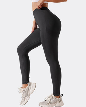 V Wrinkled Waist Hip Lift Nude Sports Yoga Pants