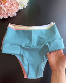 Solid Color High Waisted Underwear Panties