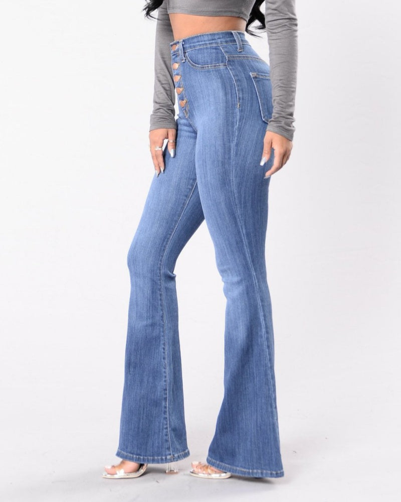 Women's High Waisted Flared Jeans