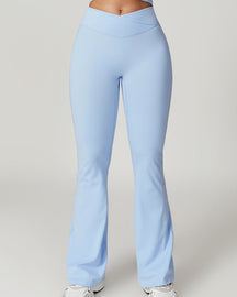 Crossover High Waist Hip Lift Quick Dry Yoga Flared Pants