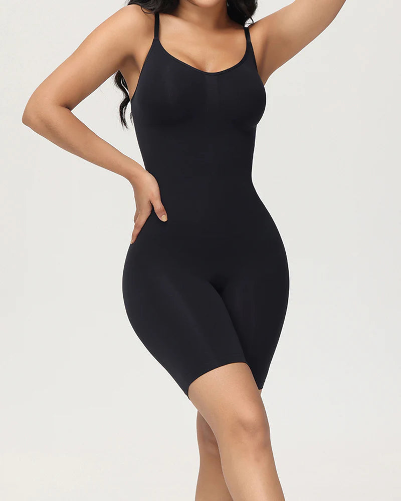 Body Shaper Ribbed Seamless Tummy Control Mid Thigh Bodysuits