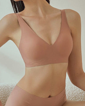 Sexy Seamless Deep V Soft Support Comfort Minimizer Bra