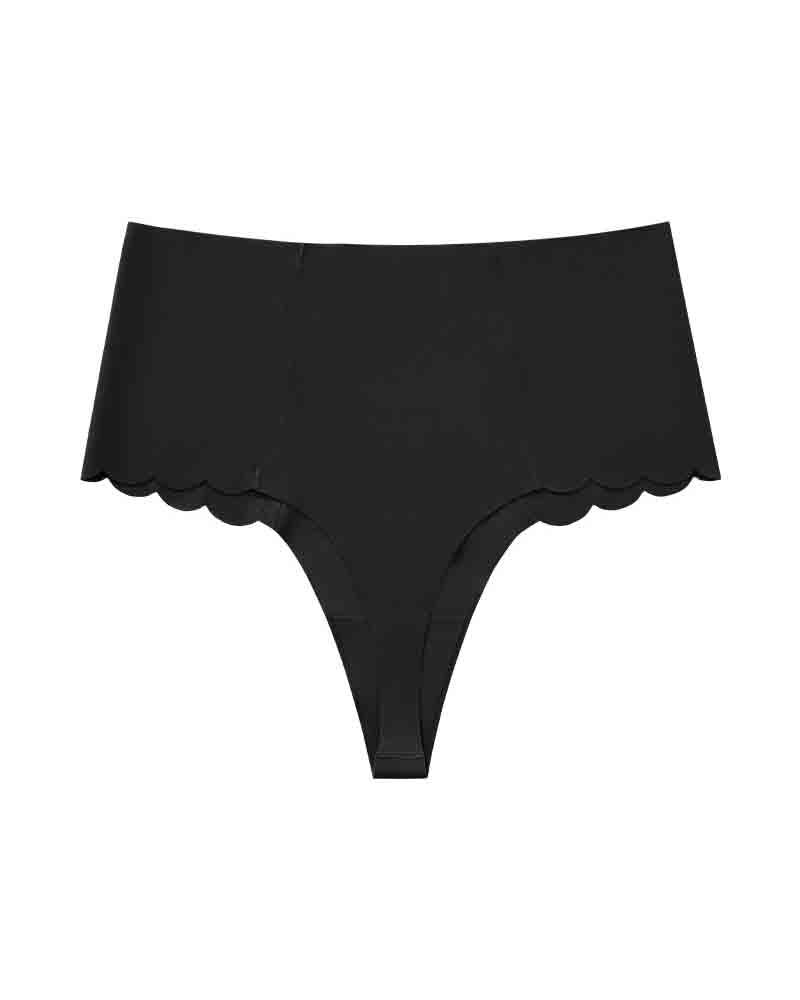 Women's Seamless Scallop Trim Briefs Ice Silk Invisible Breathable Panties