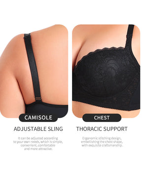 Women's Sexy Plus Size Lace Adjustment Push up Thin Underwear Bra