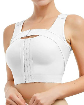 Front Closure Post Surgery Compression Shapewear Bra With Breast Support Belt