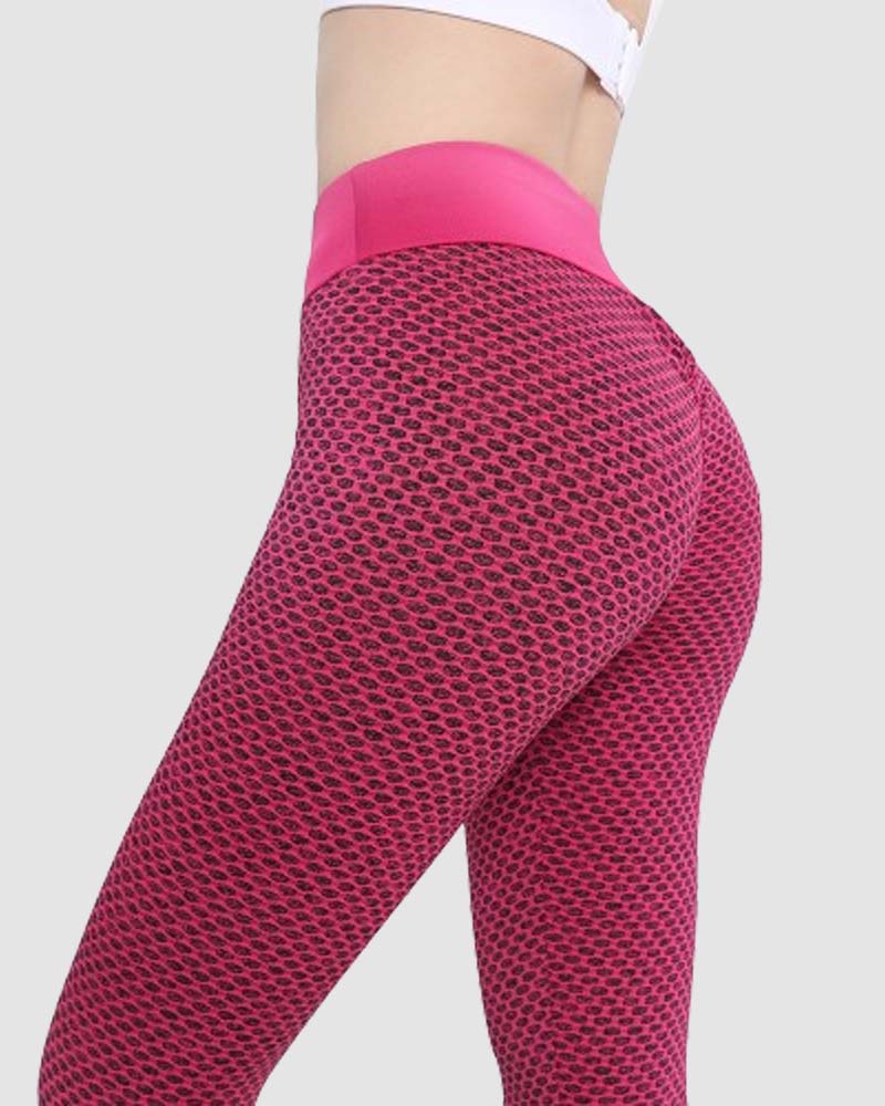 Honeycomb Butt Lifting Anti Cellulite Workout Leggings High Waist Yoga Pants