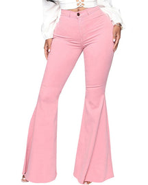 High Waist Butt Lift Versatile Elastic Multicolor Flare Jeans