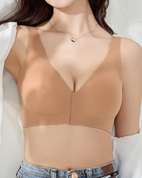 Women's Front buckle Large size Thin Gathering Breast Anti-sagging Bra