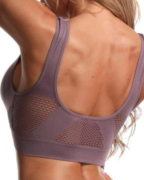 Women's Hollow Out Anti-Sagging High Support Sports Bra Breathable Yoga Top Bras