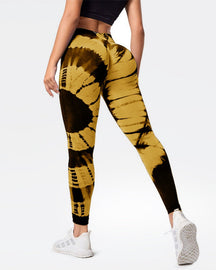 Tie-dye Printed High-waist Peach Hip-lifting Seamless Outerwear Yoga Pants