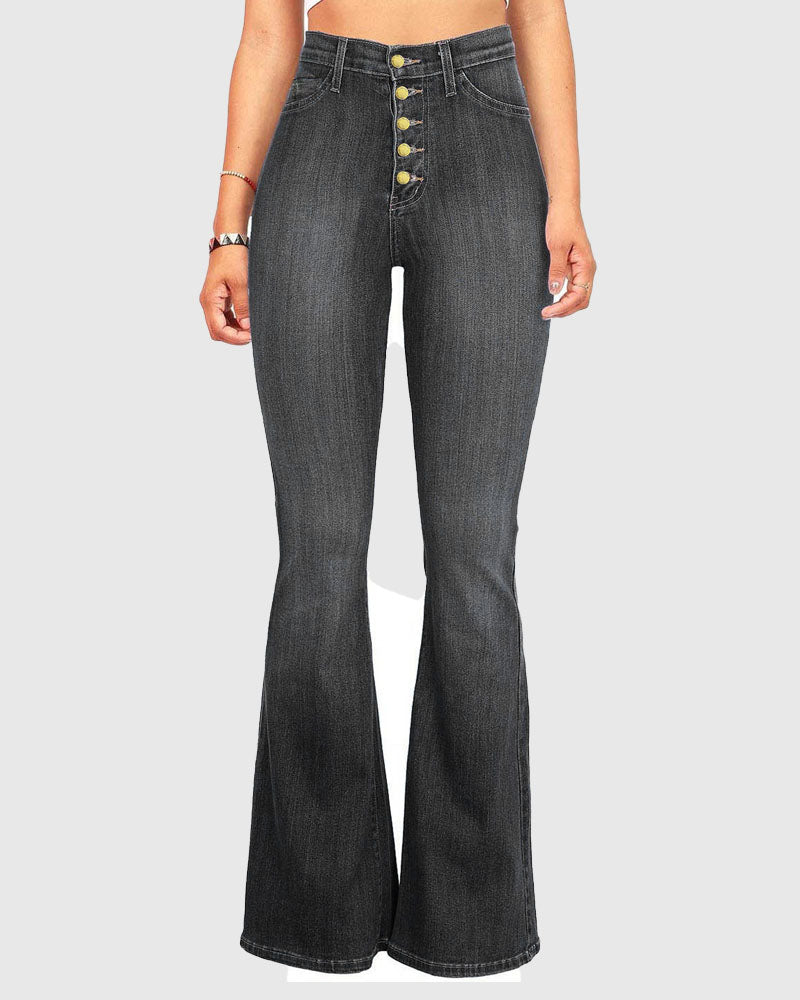 Women's High Waisted Flared Jeans