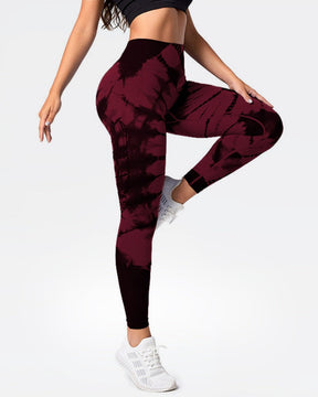 Tie-dye Printed High-waist Peach Hip-lifting Seamless Outerwear Yoga Pants