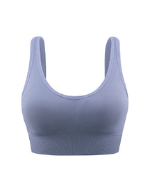 Women's Wireless High Support Adjustable Padded Push Up Crop Tank Top Sports Bra