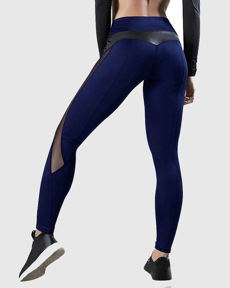 Mesh Stitching Hip Lifting Yoga Sports Leggings