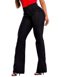 High Rise Skinny Flared Jeans With Elastic Waistband