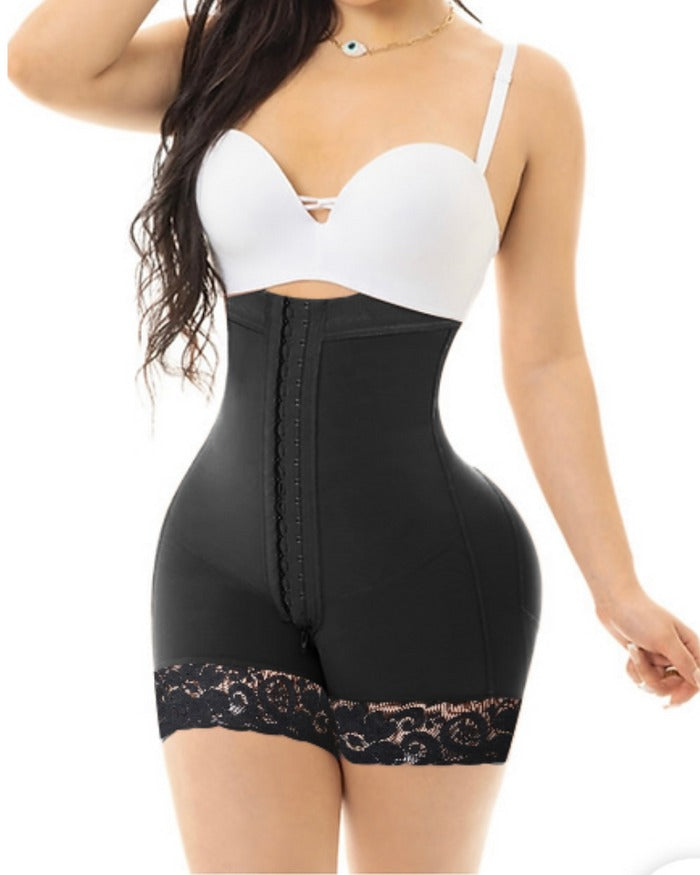 Detachable Strap High Rise Butt Enhancing Hook and Eye Body Shaper Shorts