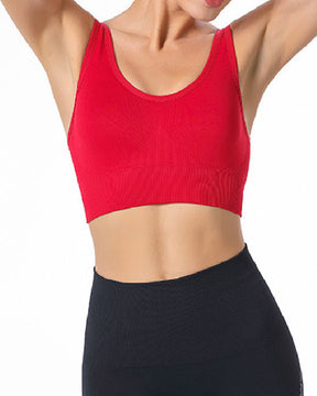 Women's Wireless High Support Adjustable Padded Push Up Crop Tank Top Sports Bra