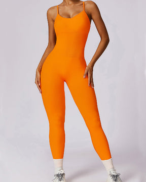 Criss Cross Seamless Scrunch Butt Romper Spaghetti Strap Tummy Control Jumpsuit