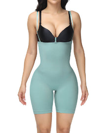 Seamless Open Bust Elastic Bodysuit Tummy Control Thigh Slimmer High Waist Shapewear