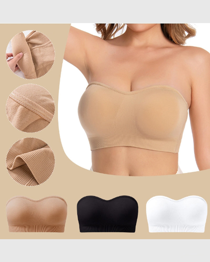 Women Strapless Push up Bra without Steel Ring Seamless tube top