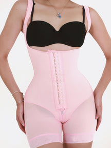 High Compression Fajas Colombianas Open Bust Mesh Hook And Eye Tummy Control Shapewear