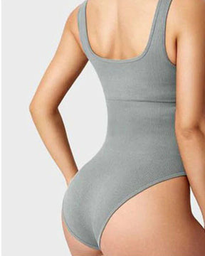 Women's Shapewear Bodysuits Sexy Ribbed Sleeveless Square Neck Tank Tops