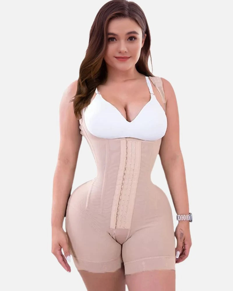 Firm Compression Tummy Control Shapewear Adjustable Bodysuit Hook and Eye Closure