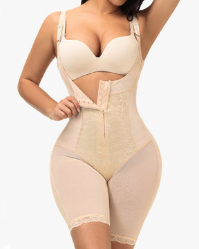 Women's Invisible Zipper Postpartum Corset Shapewear Open Crotch Tummy Control Bodysuit