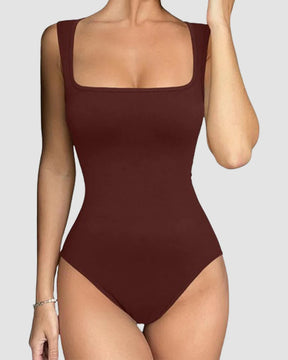 Women's Seamless Bodysuit Square Neck Sleeveless Tank Tops Shapewear