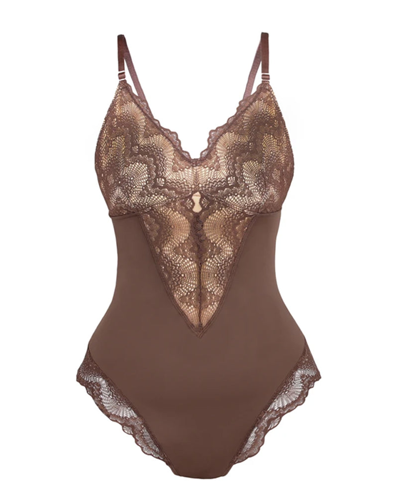 Sculpting One Piece Lace Shapewear Bodysuits