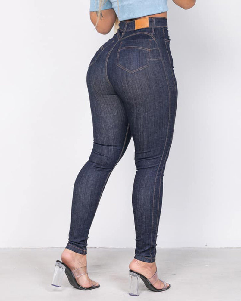 Skinny Jeans High Waist with Double Seams