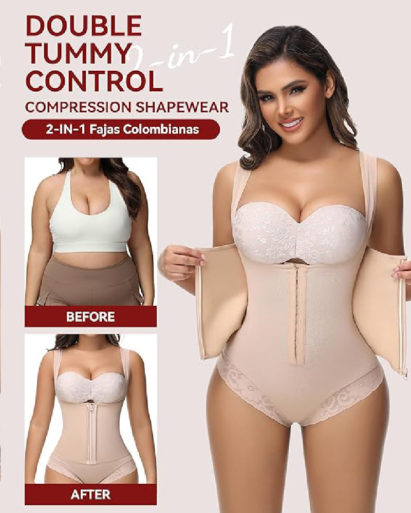 Fajas Colombianas Tummy Control Waist Trainer Open Bust Girdle Shapewear