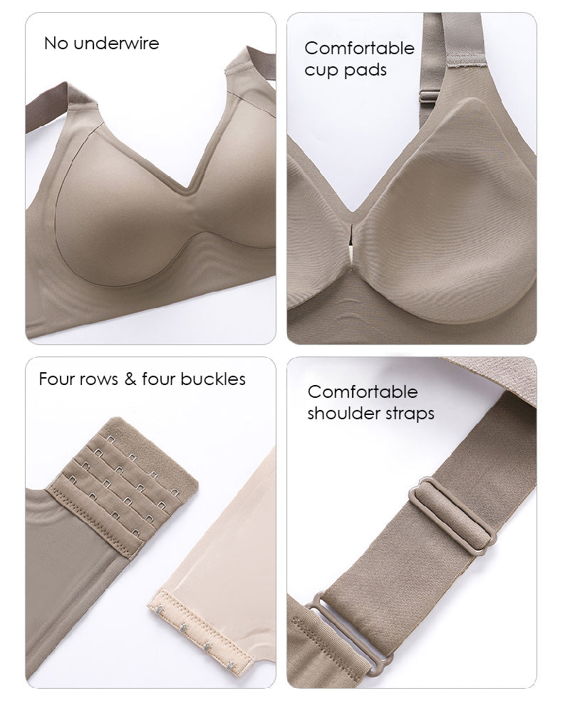 Seamless Anti-sagging Lightly Lined Bra Wireless Minimizer Brassiere