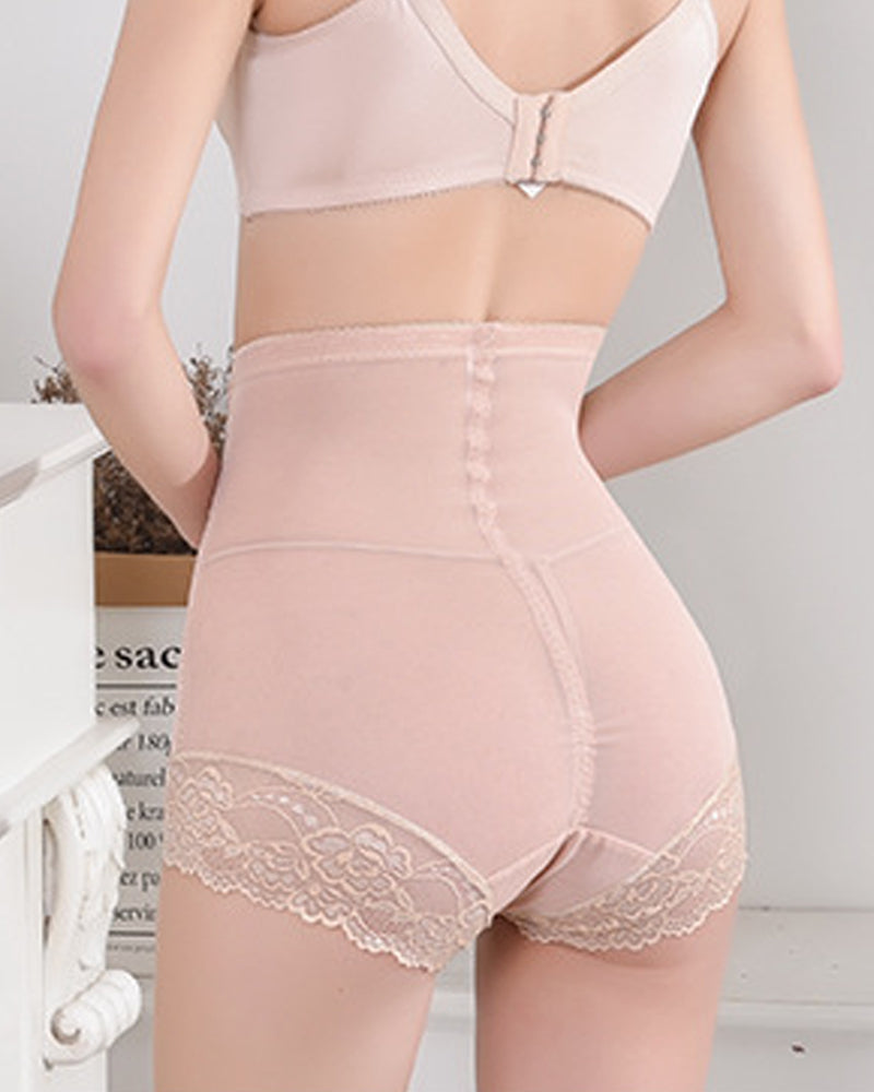 High Waisted Floral Lace Tummy Control Shapewear Panties Slimming Breathable Shaping Brief