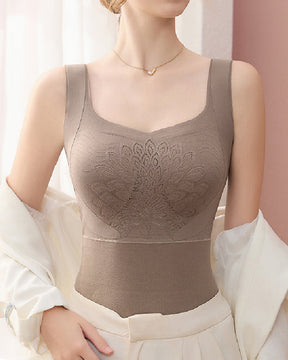 Women's Seamless Thermal Push Up Underwear Vest Heating Built in Bra Tank Tops