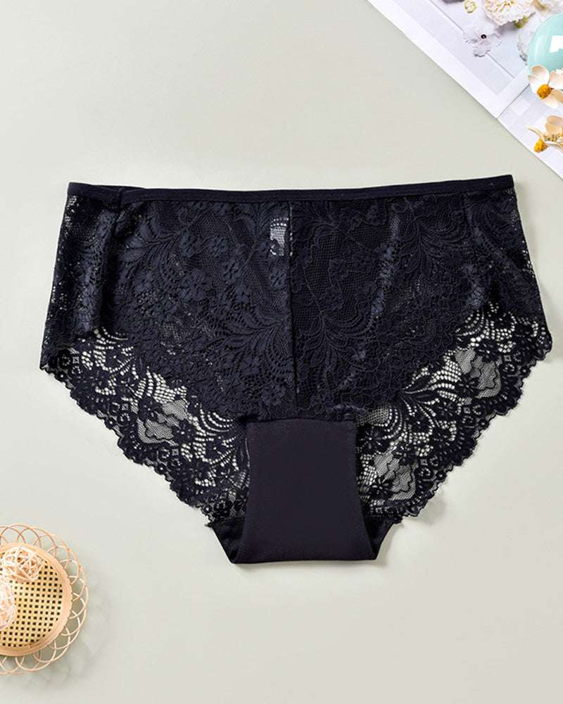 Plus Size Sexy Lace Briefs Comfortable And Breathable High Stretch Underwear