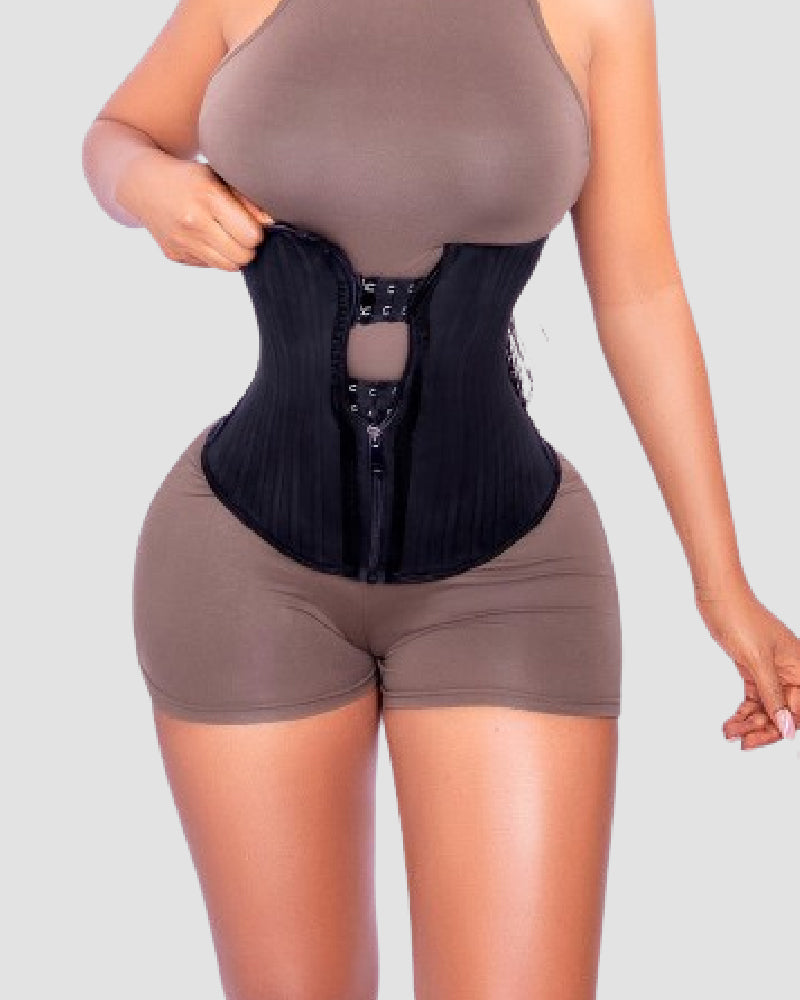 29 Steel Bone Hook And Zip Waist Trainer Tummy Control Cincher Corset