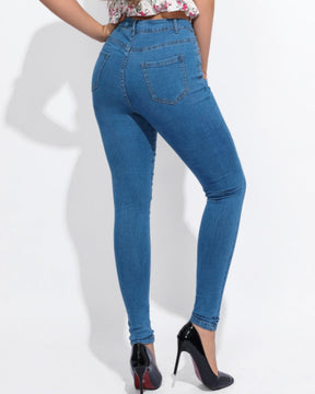 High Waist Slim Fit Skinny Jeans for Women with Elasticity