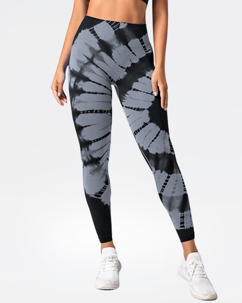 Tie-dye Printed High-waist Peach Hip-lifting Seamless Outerwear Yoga Pants