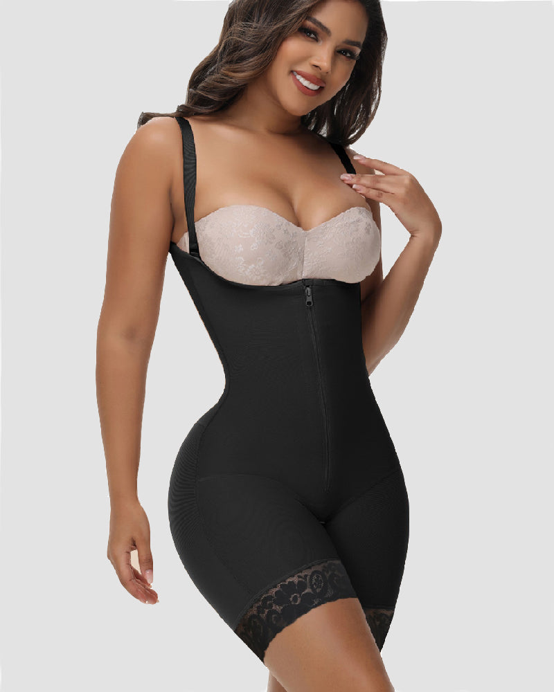 Fajas Colombianas Internal Hooks Invisible Tummy Control Zipper Underbust Shapewear