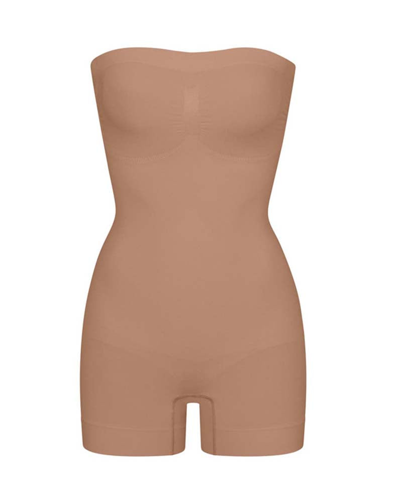 Slimming Sleeveless Bodysuit With Removable Shoulder Strap