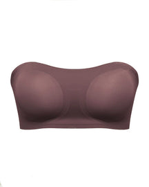 Comfy Push-Up Bandeau Bra Strapless Non-Slip Silicone Cross Side Buckle Bra