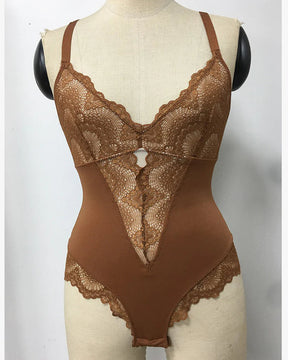 Sculpting One Piece Lace Shapewear Bodysuits